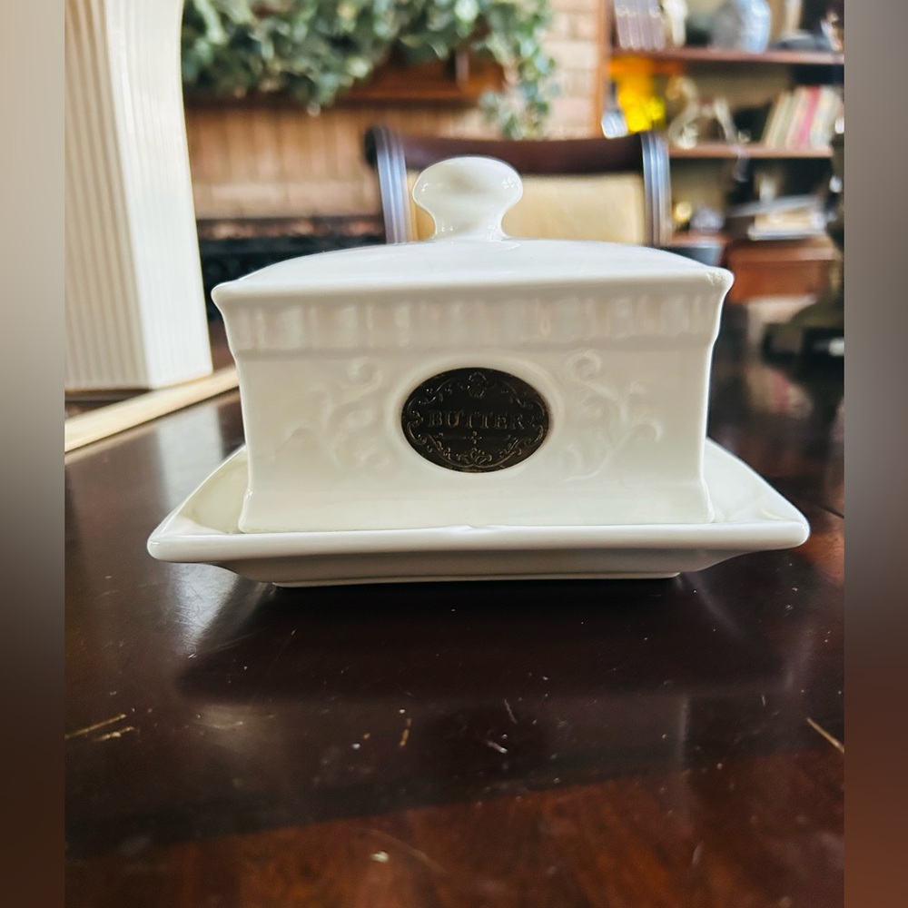 White Ceramic Butter Dish